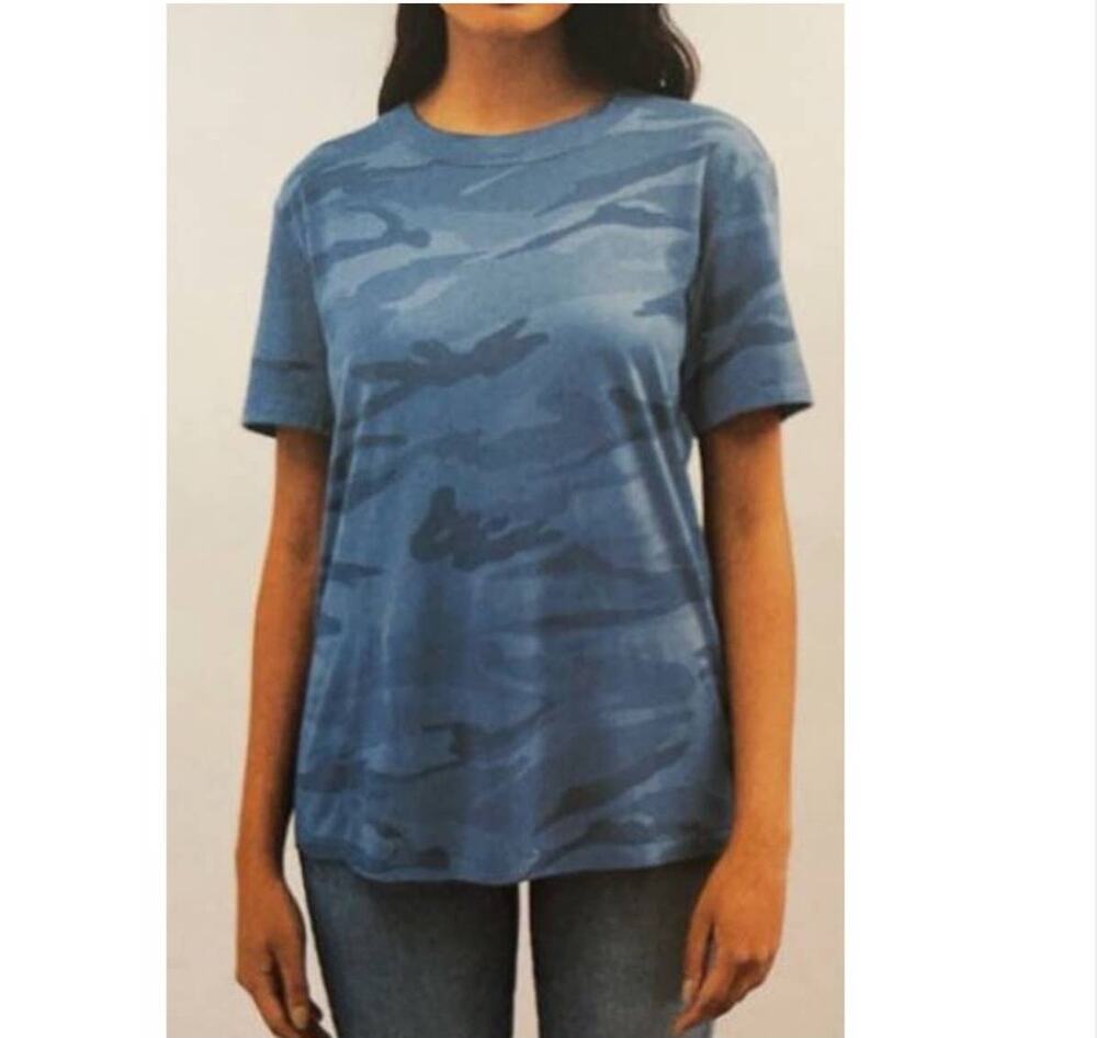 Splendid Blue Camo Print T-Shirt Sz S